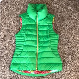 Green Lilly Pulitzer puffer vest